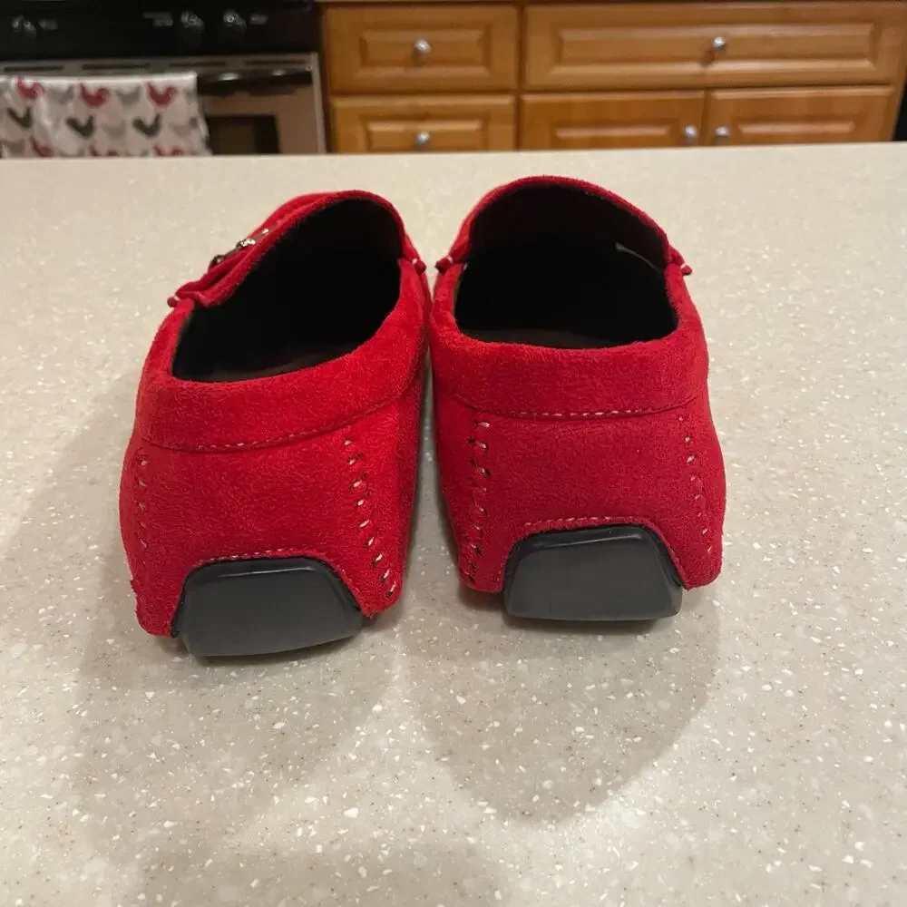 David Stone Loafers Men's Size 8 Slip On Red ‎ Driver Casual Shoes
